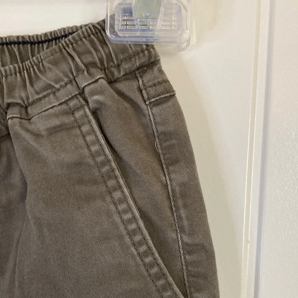 Boden Childrens Pull On Grey Green Elastic Waist Pants Size‎ 7Y Pockets Cotton